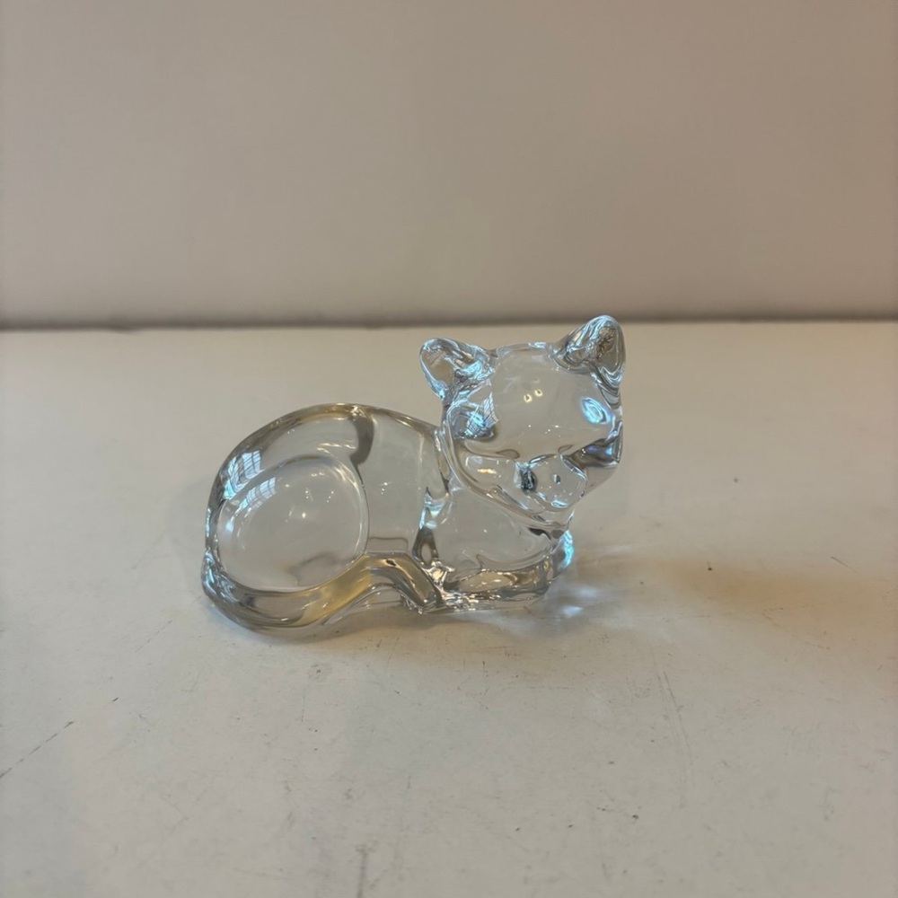 Clear Glass Cat Figurine